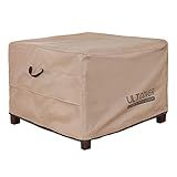 ULTCOVER Waterproof Patio Ottoman Cover Square Outdoor Side Table Furniture Covers Size 27L x 27W x 18H inch