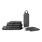Amazon Essentials Ultralight Compression Packing Cubes Packing Organizer Grey check 6 pack Grey