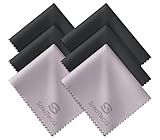 SmoTecQ 6 Pack Premium Microfiber Glasses Cleaning Cloths - Ultra Soft & Scratch Free for Eyeglasses, Sunglasses, Camera Lenses, Tablets & Screens - Washable & Reusable