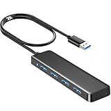 USB 3.0 Hub, VIENON USB Hub with 4 USB 3.0 Female Ports, USB Splitter USB Extender for PC, Laptop, Xbox, PS4/5, Flash Drive, HDD, Console, Printer, Camera,Keyborad, Mouse-2ft