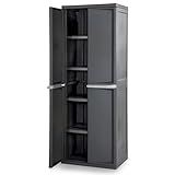 Sterilite 4 Shelf Cabinet, Heavy Duty and Easy to Assemble Plastic Storage Unit, Organize Bins in the Garage, Basement, Attic, Mudroom, Gray, 1-pack