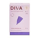 DIVA Cup - Medical Grade Silicone Cup for Period Care - Reusable Menstrual Cup - Up to 12 Hours of Continuous Wear - Model 0 (For Slim Vaginal Canals & First-Time Users)