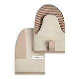 KitchenAid Beacon Two-Tone Non-Slip Mini Oven Mitt Set, Milkshake Tan/Beige, 5.5"x8", 2 Piece