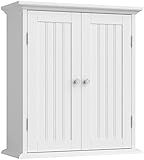 ChooChoo Bathroom Wall Cabinet, Over The Toilet Space Saver Storage Cabinet, Medicine Cabinet with 2 Door and Adjustable Shelves, Cupboard