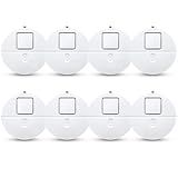 EVA LOGIK Modern Ultra-Thin Window Alarm with Loud 120dB Sound and Vibration Sensors Compatible with Virtually Any Window, Glass Break Alarm Perfect for Home, Office, Dorm Room- 8 Pack
