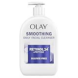 Olay Face Wash Daily Facial Cleanser with Retinol, Peptides and Glycerin, Smoothing and Hydrating Anti Aging Face Wash, Sulfate Free Cream Cleanser for Mature Skin, Daily Use, 16 Oz