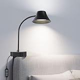 TONYFUL Bed Light for Headboard, Eye Care Reading Lamp, No Drilling Bed Light, 5 Colors & 10 Brightness Book Light with Flexible Gooseneck, Top Ambient Lighting for Bedroom, Desk, Living Room Sofa