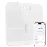 Wyze Smart Scale X - Digital Bathroom Scale for Body Weight, BMI, Body Fat, Muscle Mass, Heart Rate Monitor | ITO Glass & LED Backlight | Batteries Included, 400 lbs (White)