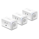 Kasa Smart Plug HS103P3, Smart Home Wi-Fi Outlet Works with Alexa, Echo, Google Home & IFTTT, No Hub Required, Remote Control,15 Amp,UL Certified, White, 3 Count (Pack of 1)