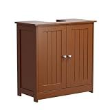 Bonnlo Pedestal Sink Storage Cabinet, 24" Espresso Under Sink Bathroom Storage Cabinet with 2 Doors and Adjustable Shelf, Traditional Bathroom Space Saver Organizer for Small Spaces, Water-Resistant