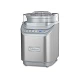Cuisinart Ice Cream Maker Machine, 2-Quart Stainless Steel Frozen Yogurt, Gelato, Sorbet, Ready in 20 Minutes, LCD Screen and Timer, ICE-70P1