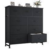 OLIXIS 9 Drawer Black Dresser for Bedroom, Closet Organizer Storage Tower