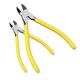 OTLOOMTBT 6-In and 5-In 2 PCS Ultra Sharp Compact Wire Cutters with Long Flat Nose Pliers Ideal for Cutting Crafts, Flowers, Plastics, Appliances and Any Clean Cutting Needs Powerful Wire Cutter