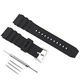 FACLE Men's silicone watch strap accessories Replacement Fit for casio MDV106-1A AMW320R AMW320D 200 M WR Outdoor sports rubber watch band Wristband bracelet (Black rubber)