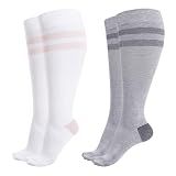 Momcozy Compression Socks for Women Wide Calf, 15-20mmHg Knee High Support Socks for Pregnancy, Nurses, Travel, Flying