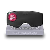 SilkSound 100% Mulberry Silk Bluetooth Sleep Mask for Side Sleepers, Sleeping Eyemask with Bluetooth Headphones, Eye Mask Headphones, Sleep Headphones for Side Sleepers, White Noise Head Phones