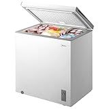 Midea MERC07C4BAWW Chest Freezer, 7.0 Cubic Feet Freezer With Removable Basket, Interior LED Light, Adjustable Temperature, For Kitchen Apartment Office, White