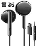 Wired Earbuds USB C for Samsung Galaxy S24 S23 S25 Ultra S22 A55 A56 iPhone 16 Pro Max 15 iPad 10 Pro Earphones Wired in-Ear with Microphone Volume Control HiFi Stereo USB C Earbuds Xiaomi