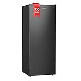 Upstreman 7.0 Cu.Ft Upright Freezer, Large Capacity Stand Up Black Freezer with 5 Adjustable Shelves, Convertible Refrigerator/Freezer, Reversible Door for Home, Basement, Apartment (Black)