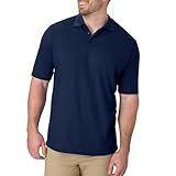 Hanes Men's Short Sleeve X-Temp W/ Freshiq Polo, Navy, X-Large