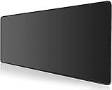 KTRIO Large Gaming Mouse Pad with Superior Micro-Weave Cloth, Extended Desk Mousepad with Stitched Edges, Non-Slip Base, Water Resist Keyboard Pad for Gamer, Office & Home, 31.5 x 11.8 in, Black