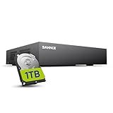 SANNCE 8-Channel 1080P Wired Home Surveillance Security Camera System DVR Recorder with 1TB Hard Disk Drive, Human Detection, Standalone DVR Video Recorder CCTV Support 5-in-1 CVBS/AHD/TVI/CVI/IP