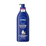 NIVEA Essentially Enriched Body Lotion for Very Dry Skin with Hyaluronic Acid, Almond Oil and Deep Nourishing Serum, 72-Hour Body Moisturizer, 16.9 Fl Oz Pump Bottle