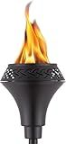 TIKI Island King 65" Metal Outdoor Torch – Weather-Resistant, Decorative TIKI Torch with Long-Lasting Wick, Snuffer & Easy-Pour Wide-Mouth Canister for Patio, Backyard & Garden