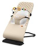 Baby Bouncer, Bouncer Seat for Babies 0-12 Months,Ergonomic Baby Seat Breathable and Comfortable Cushion with 3-Height Adjustments, Infant Rockers Portable Folding and Detachable