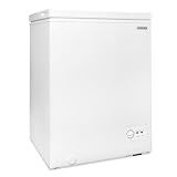 Igloo 5.0 Cu Ft Upright Deep Freezer Chest- Deep Freezer with Quick Freezing System & Adjustable Thermostat - Low Noise Freezer with Removable Basket & LED Lights for Homes, Garages & Basements- White