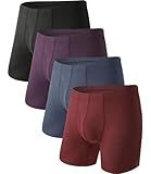 BAMBOO COOL Men's Ultra ComfortSoft Underwear, Moisture Wicking & Breathable No Ride Up Boxer Briefs with Fly, Multipack