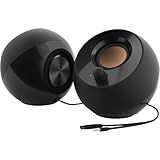 Creative Pebble 2.0 USB-Powered Desktop Speakers with Far-Field Drivers and Passive Radiators for Pcs and Laptops (Black)