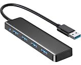 USB Hub 4 Port, USB Splitter 1 in 4 Out, USB Extender Hub for Laptop PC