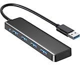 USB Hub 4 Port, VIENON USB 3.0 Hub USB Splitter for Laptop, USB Port Extender USB A Hub for PC, Desktop, Xbox, PS4, Flash Drive, Printer, Keyboard, Mouse, HDD, Plug and Play（Not for Charging）