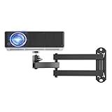 WALI Foldable Projector Wall Mount, Fully Adjustable Projector Holder with 360° Rotating Gimbal, Wall Mount Stand for 1/4" M4 M6 Screw Size Projectors(1330LM-PM), Black