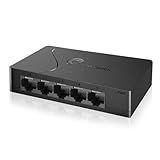 5 Port Easy Smart Managed Ethernet Switch Gigabit Switch, Network Hub, Ethernet Splitter, Plug & Play, VLAN, Qos, Desktop or Wall Mount