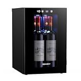 EUHOMY 18L Wine Fridge Mini Fridge, Freestanding Counter-top Wine Cooler