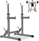 Adjustable Squat Rack,Multi-Function Barbell Rack for Weight Lifting and Home Gym Fitness Workout Portable Squat Bench Press