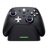 ECHTPower PC Gaming Controller–Wireless for PC with Hall-Effect Joysticks, 1000Hz Polling Rate, No Drift, Turbo & Vibration, Compatible with Windows/Switch/iOS/Android/Steam –Place & Charge Dock