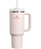 STANLEY Quencher H2.0 Tumbler with Handle and Straw 40 oz Flowstate 3-Position Lid Cup Holder Compatible for Travel Insulated Stainless Steel Cup BPA-Free Rose Quartz 2.0