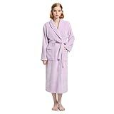 Eonkasp Plush Soft Robes for Women, Premium Fleece Womens Robe Cozy Warm Bathrobe, Lavender, S-M