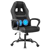 BestOffice Gaming Chair with Massage, Ergonomic Office Desk Chair, Adjustable Lumbar Support & Headrest,Computer Task Chair, 360° Swivel for Adults (Black)