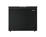 FRIGIDAIRE EFRF7003-BLACK Chest Deep Freezer, 7 Cu. Ft, Black Adjustable Thermostat-Removable Vinyl Coated Wire Basket-Easy Defrost Drain