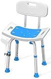 HOMLAND Shower Chair for Inside Shower with Removable Back, 400 lbs Heavy Duty Bath Seat for Bathtub, Safety Bath Stool for Seniors and Disabled, Aluminum Alloy Frame