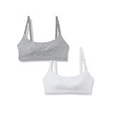 Amazon Essentials Women's Cotton Jersey Comfort Nursing Bra, Pack of 2, Grey Heather/White, Large