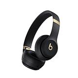 Beats Solo 4 - Wireless On-Ear Bluetooth Headphones, Up to 50-Hour Battery Life, Ultra-Lightweight Comfort, Powerful and Balanced Sound, Apple & Android Compatible - Black & Gold