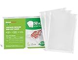 Bonsenkitchen Vacuum Sealer Bags, 50 Quart 8" x 12" Precut Food Sealer Bags, Commercial Grade, BPA Free, Heavy Duty, Customized Size Vacuum Bags for Vac Storage, Meal Prep or Sous Vide Cooking, VB12