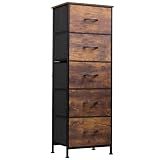 WLIVE Tall Dresser for Bedroom, 5 Drawer Dresser, Rustic Brown