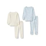 Amazon Essentials x Sofia Grainge Unisex Kids' Snug-Fit Cotton Pajamas, Pack of 2, Ivory/Geese, 6-7