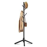 Azaeahom 8-Hook Freestanding Coat Rack 3 Adjustable Heights Sturdy Black